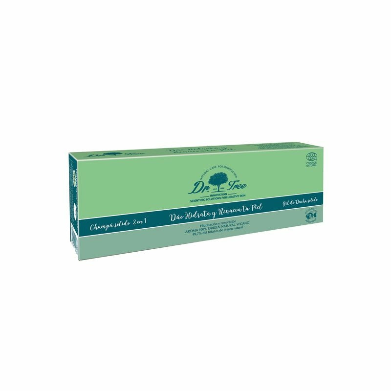 DR. TREE SHAMPOOING ET GEL SOLIDE NATUREL HYDRATE ET RENOUVELLE LES PEAUX SENSIBLES LOT DE 2