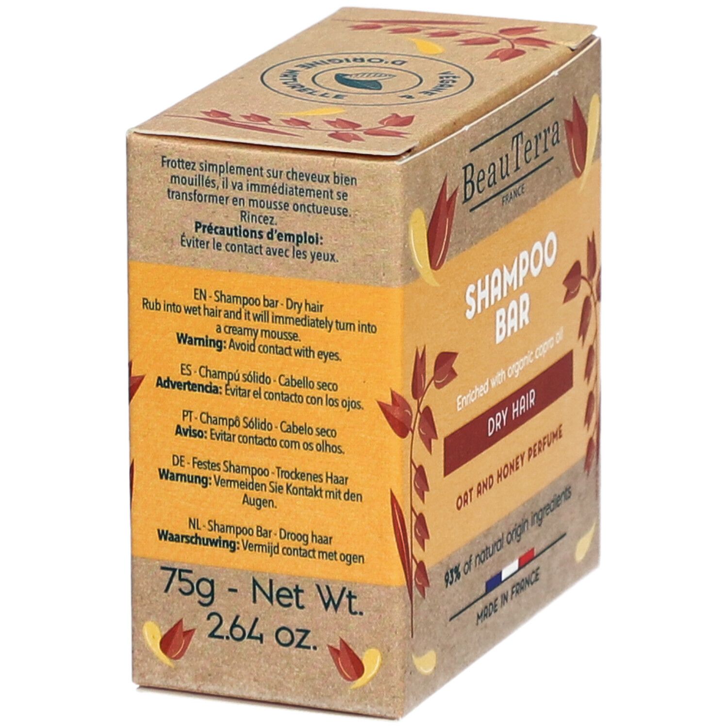 BEAUTERRA SOLIDE oatmeal and honey shampoo 75 gr