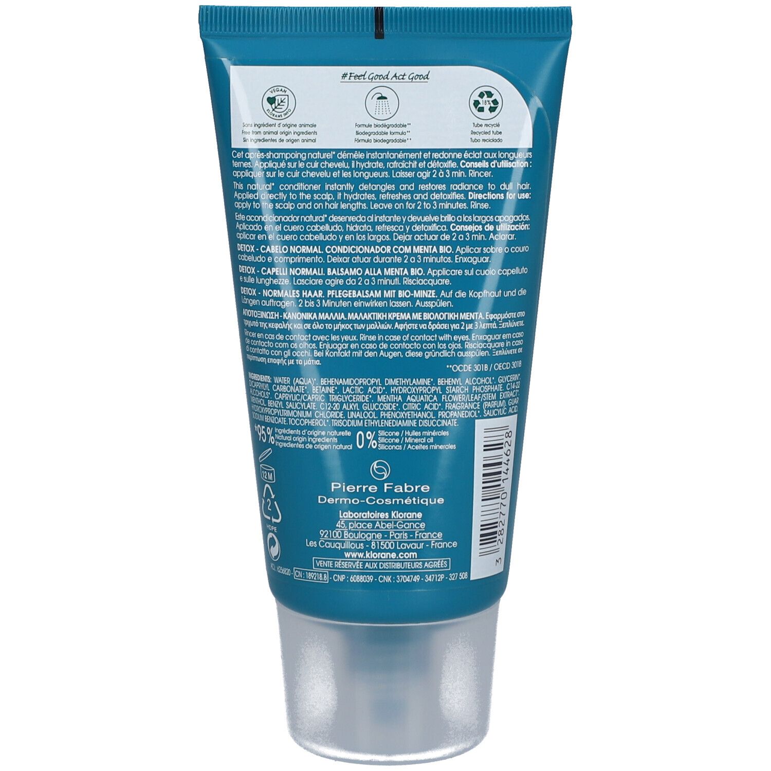 KLORANE MENTA ACQUATICA balsamo detox protettivo per capelli 150 ml