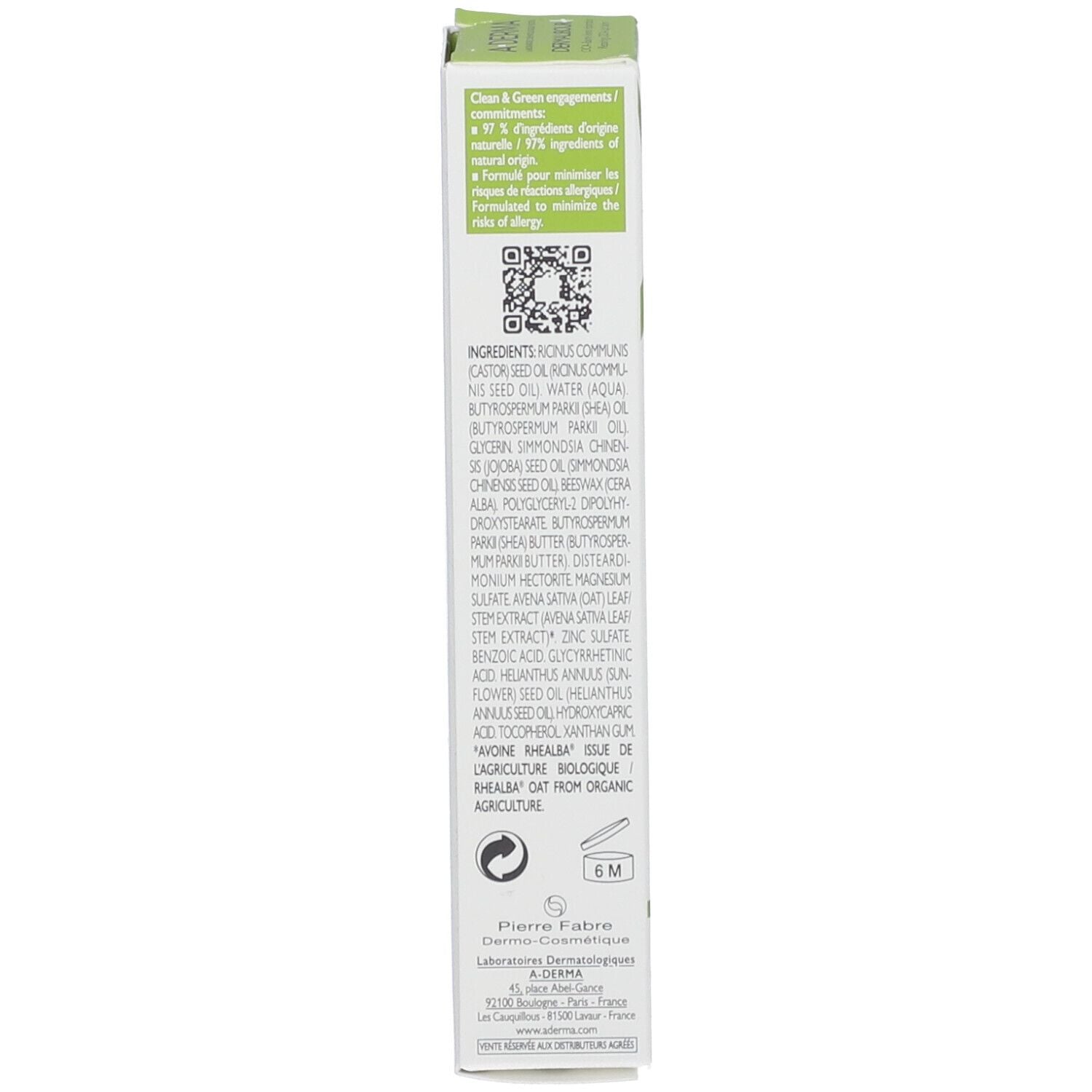 A-DERMA DERMALIBOUR+ CICA repairing lip balm 15 ml