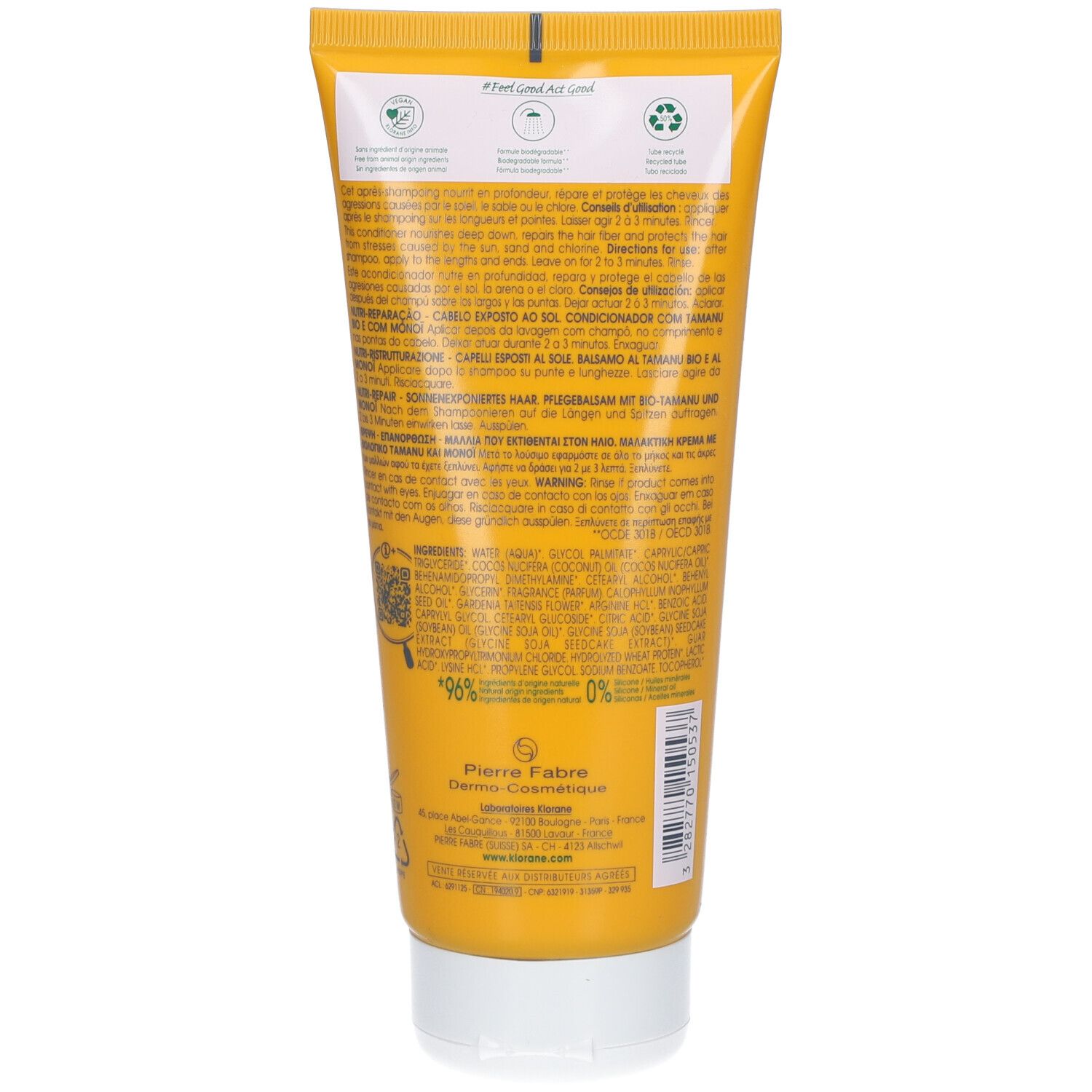 KLORANE POLYSIA NES MONOÏ ET TAMANU BIO après-shampoing 200 ml