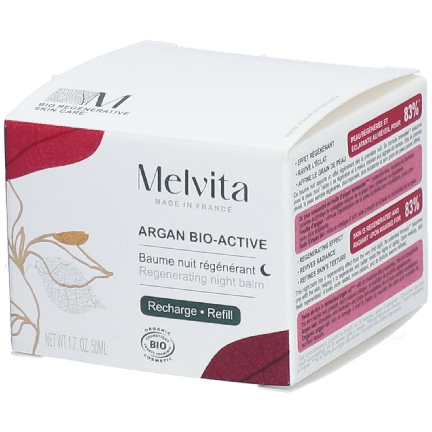 MELVITA ARGAN BIO-ACTIF baume régénérant nuit recharge 50 ml