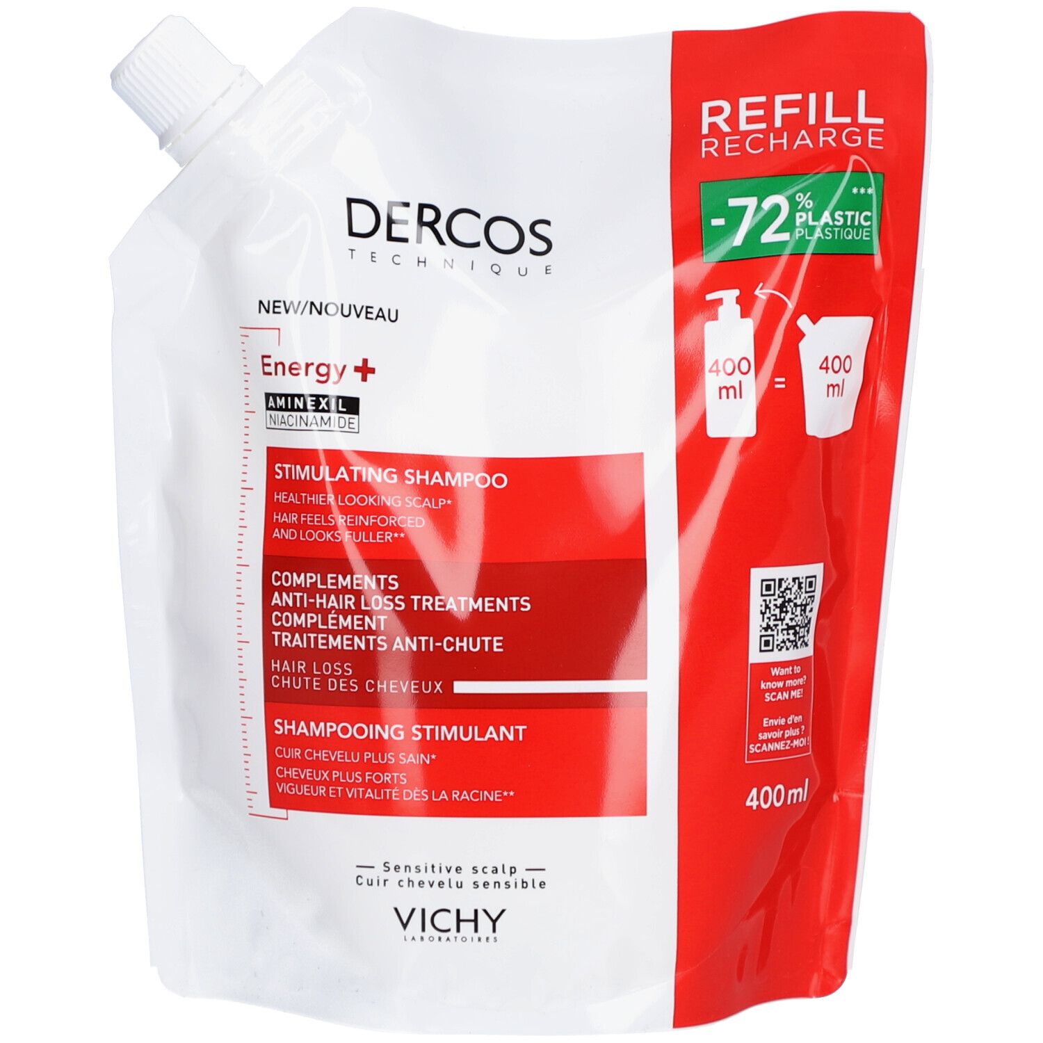 VICHY DERCOS ENERGY+ Stimulating Shampoo Refill 400 ml