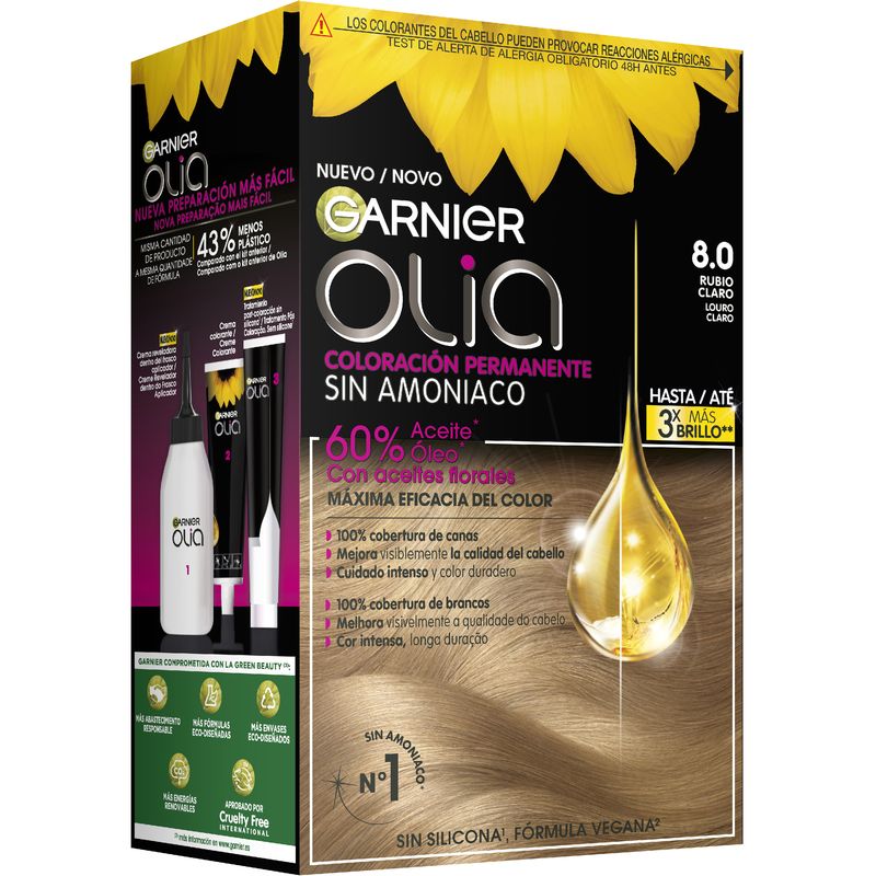 GARNIER OLIA colorazione permanente senza ammoniaca #8.0-biondo chiaro 1 pz