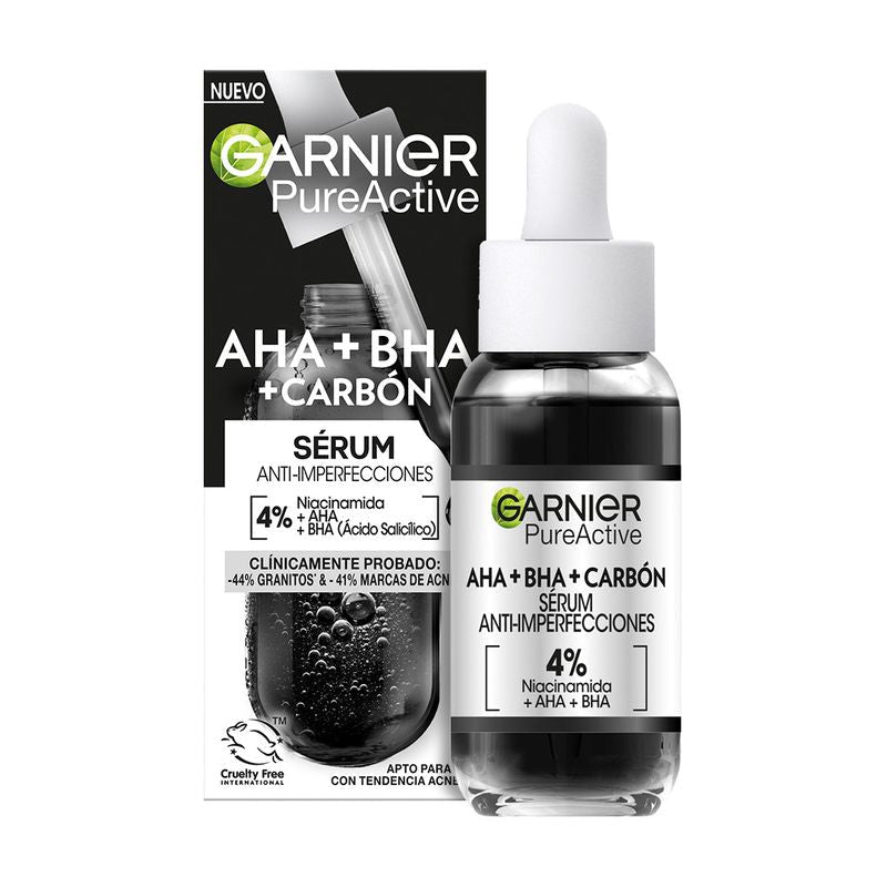 GARNIER PURE ACTIVE AHA + BHA + CARBONE siero anti-imperfezioni 30 ml