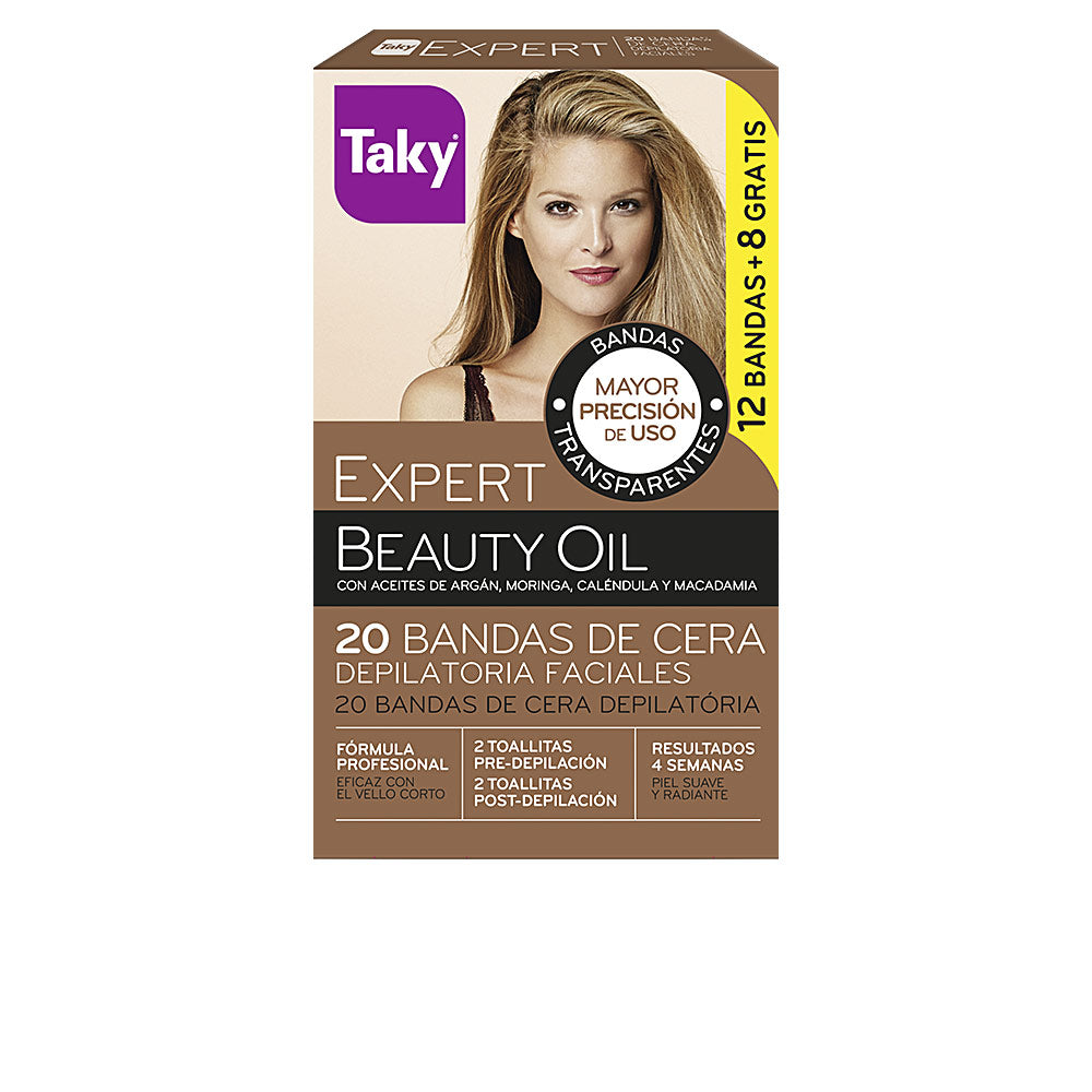 TAKY NATURAL OILS depilatory facial wax strips 20 units