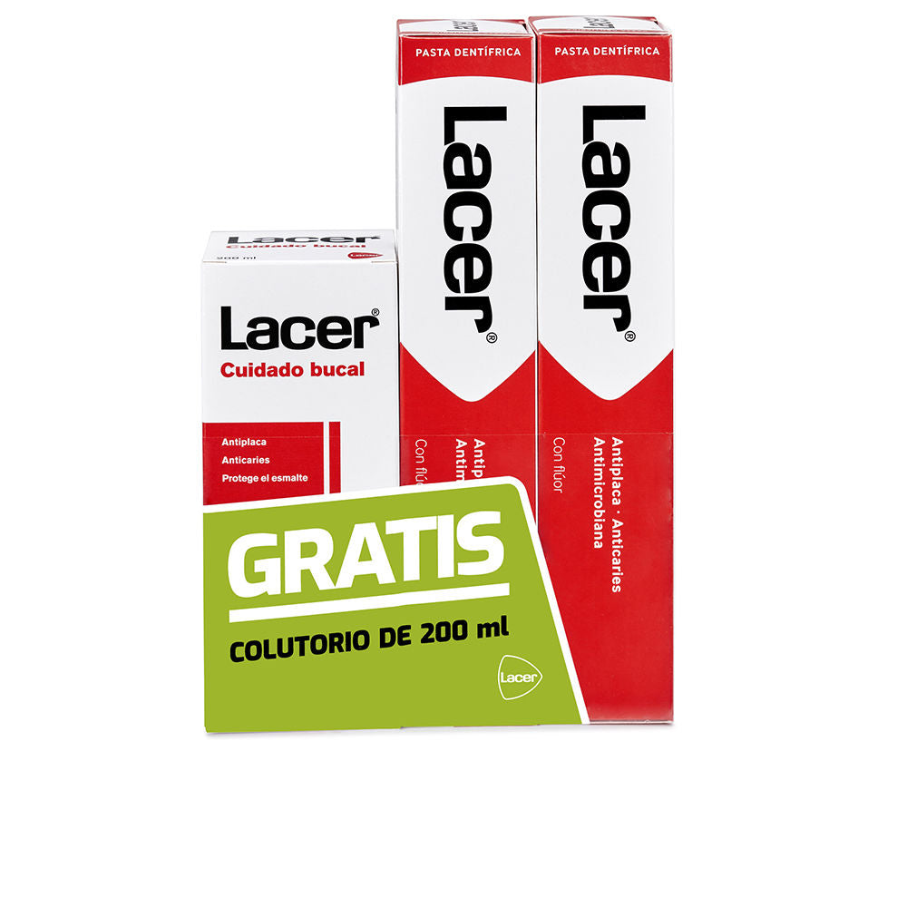 LACER TOOTHPASTE PACK 2 x 125 ml + mouthwash 200 ml