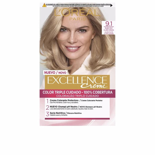 L'ORÉAL PARIS EXCELLENCE Tinta in crema #9.1 biondo chiaro cenere 192 ml