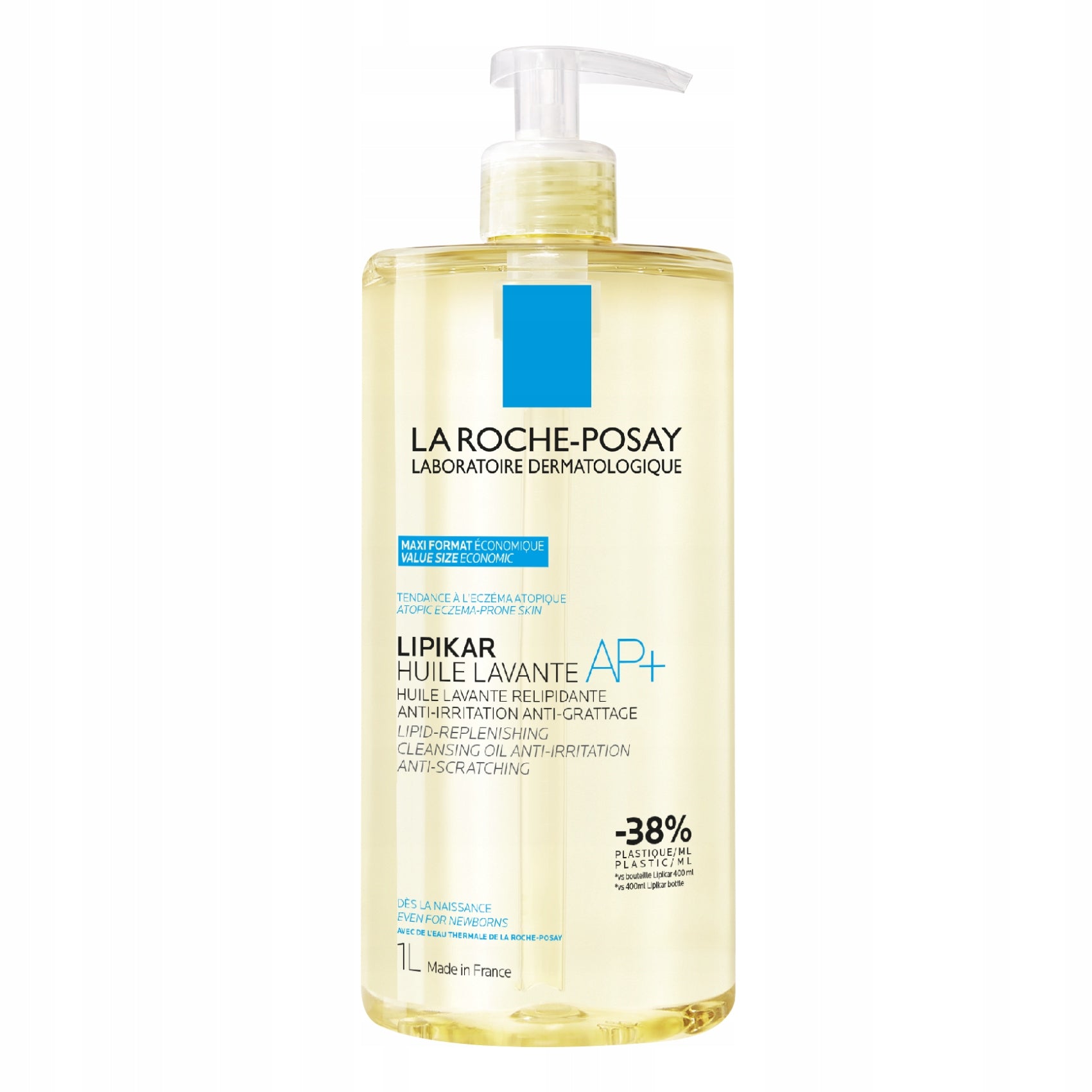 LA ROCHE POSAY LIPIKAR AP+ Olio Lavante Anti-irritazione Detergente Corpo per Pelle Atopica 1000 ml