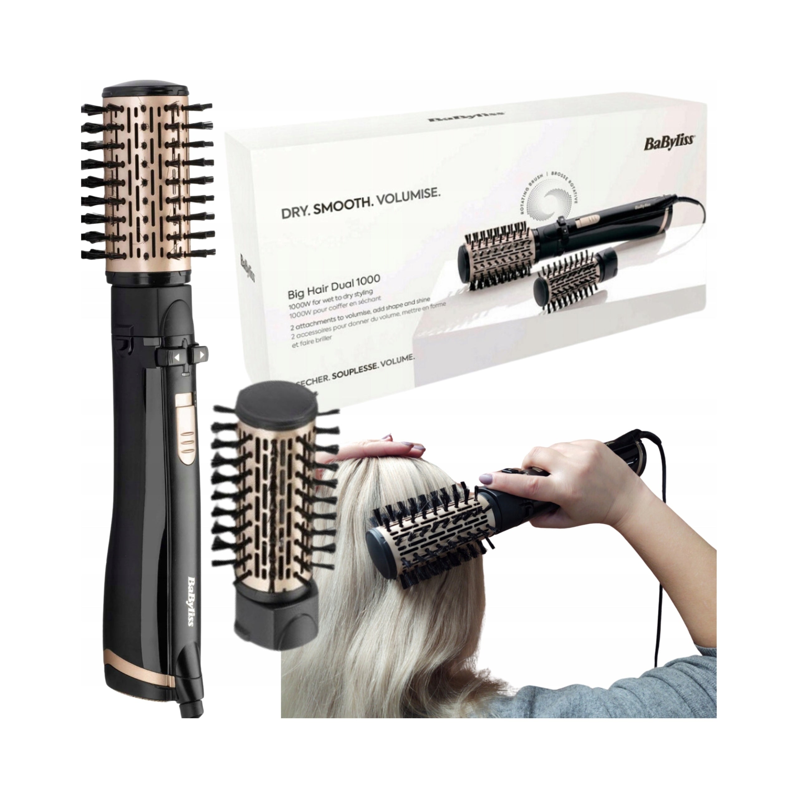 BABYLISS SPAZZOLA ARIA ROTANTE AS962E big hair dual 1000 1 pz
