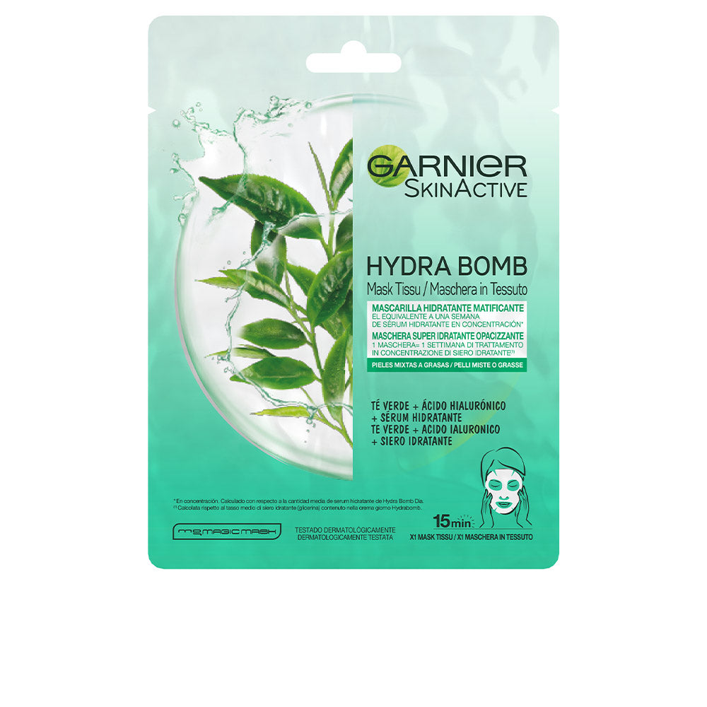 GARNIER SKINACTIVE HYDRABOMB mascarilla facial hidratante matificante piel mixta-grasa 28 gr