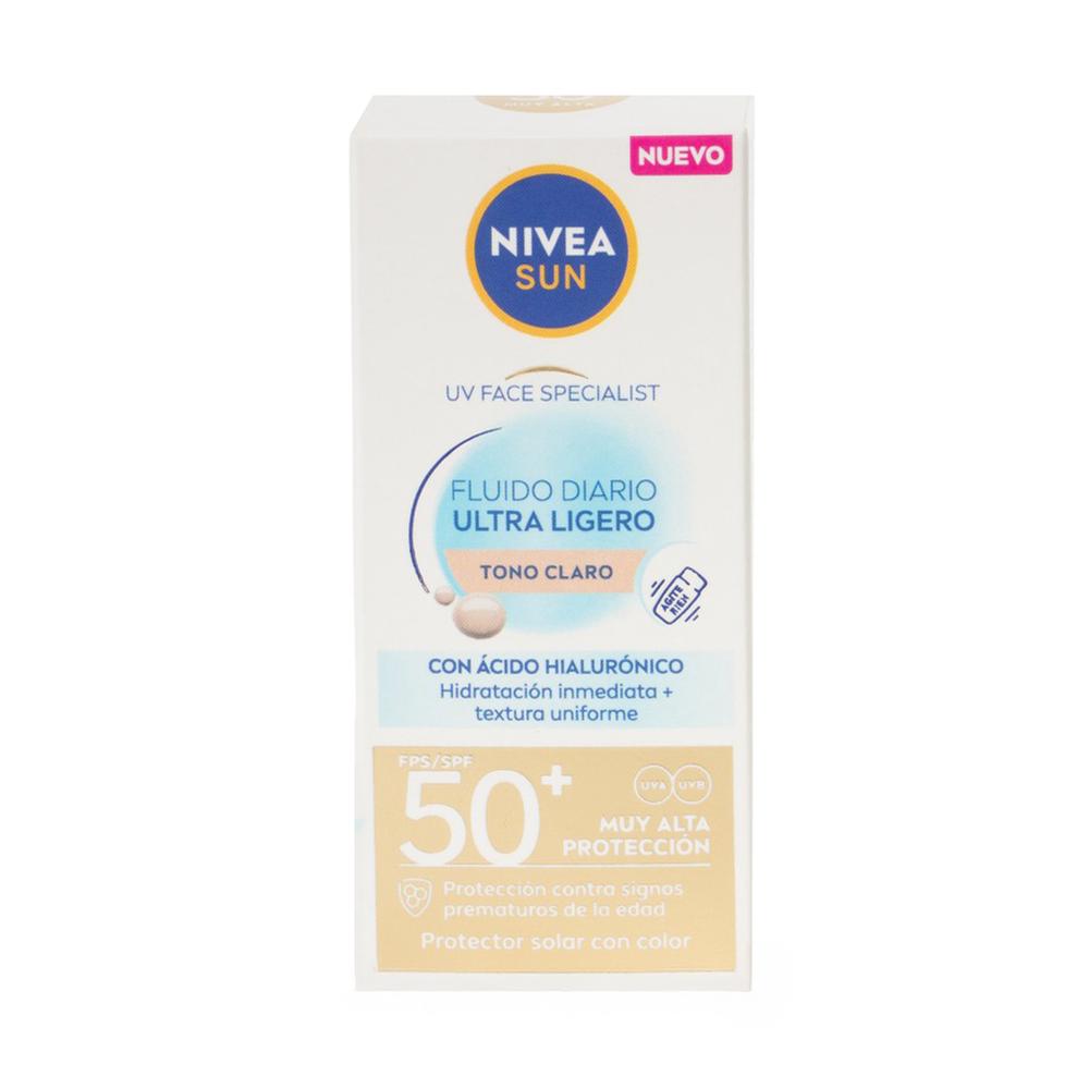 NIVEA DAILY SUN FLUID facial protection SPF50+ #light tone 40 ml