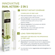 NATURTINT INSTANT ROOT RETOUCH Retouche racines instantanée 2-en-1 temporaire pour cheveux gris #Châtain Foncé 10 ml