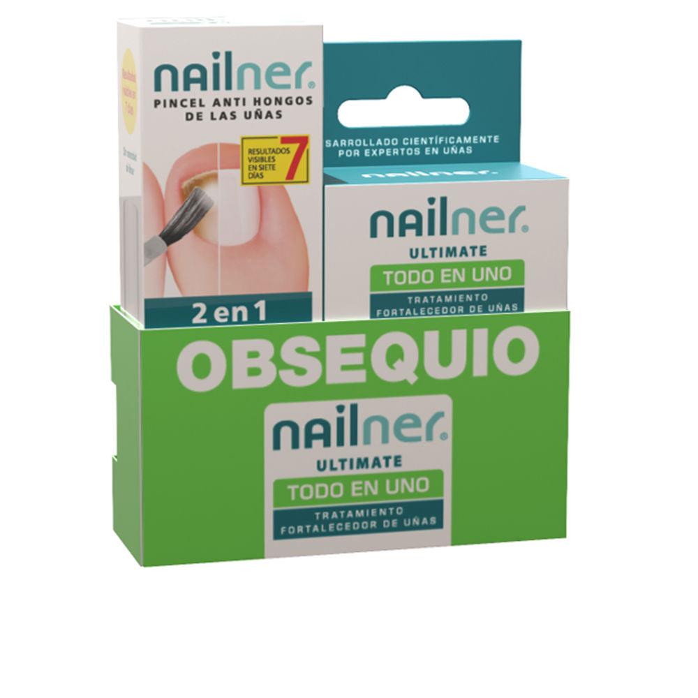 NAILNER BRUSH 2 IN 1 ANTI-FUNGAL BRUSH CASE 2 pcs