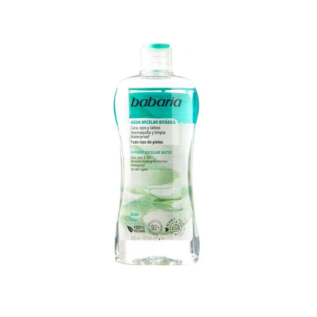 BABARIA BIPHASE MAKEUP REMOVER micellar water aloe vera 400 ml