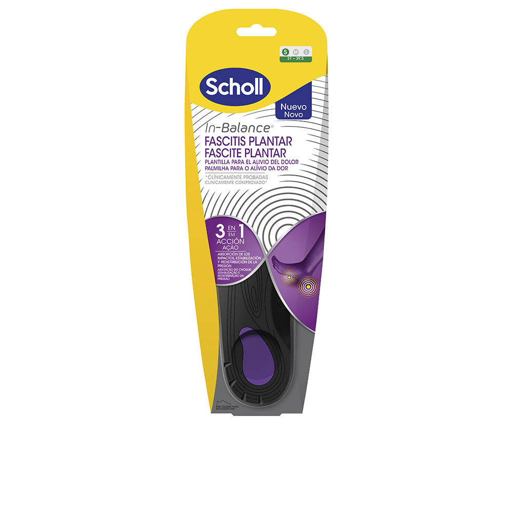 SCHOLL PLANTAR FASCITIS anti-pain insoles with in-balance 3 in 1 technology #Size S 37-39.5 1 u