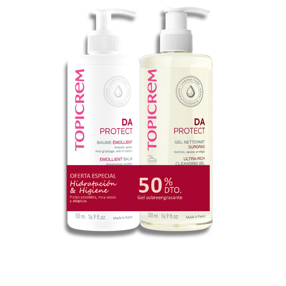 TOPICREM DA PROTECT EMOLIENT BALM 500 ML + CLEANSING GEL 500 ML PACK 2 pcs