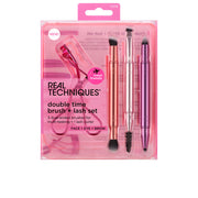 REAL TECHNIQUES DOUBLE TIME BRUSH + LAST CASE 4 pcs