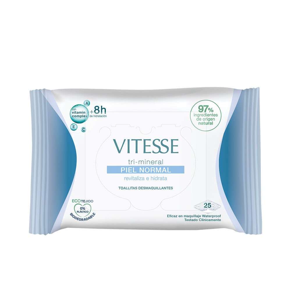 VITESSE TRI-MINERAL NORMAL SKIN makeup remover wipes 25 units