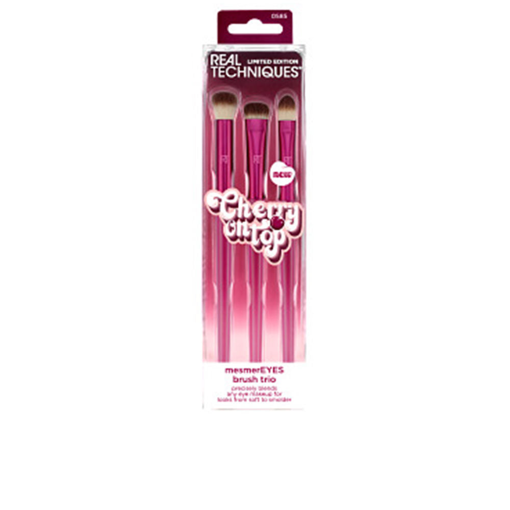 REAL TECHNIQUES CHERRY ON TOP mesmereyes brush trio 3 u