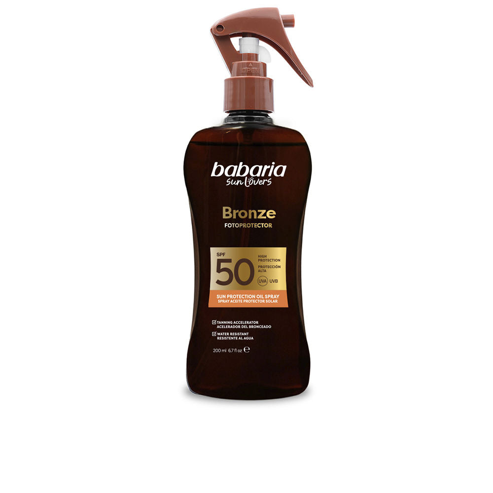 BABARIA SUN LOVERS BRONZE spray aceite protecor solar SPF50 200 ml