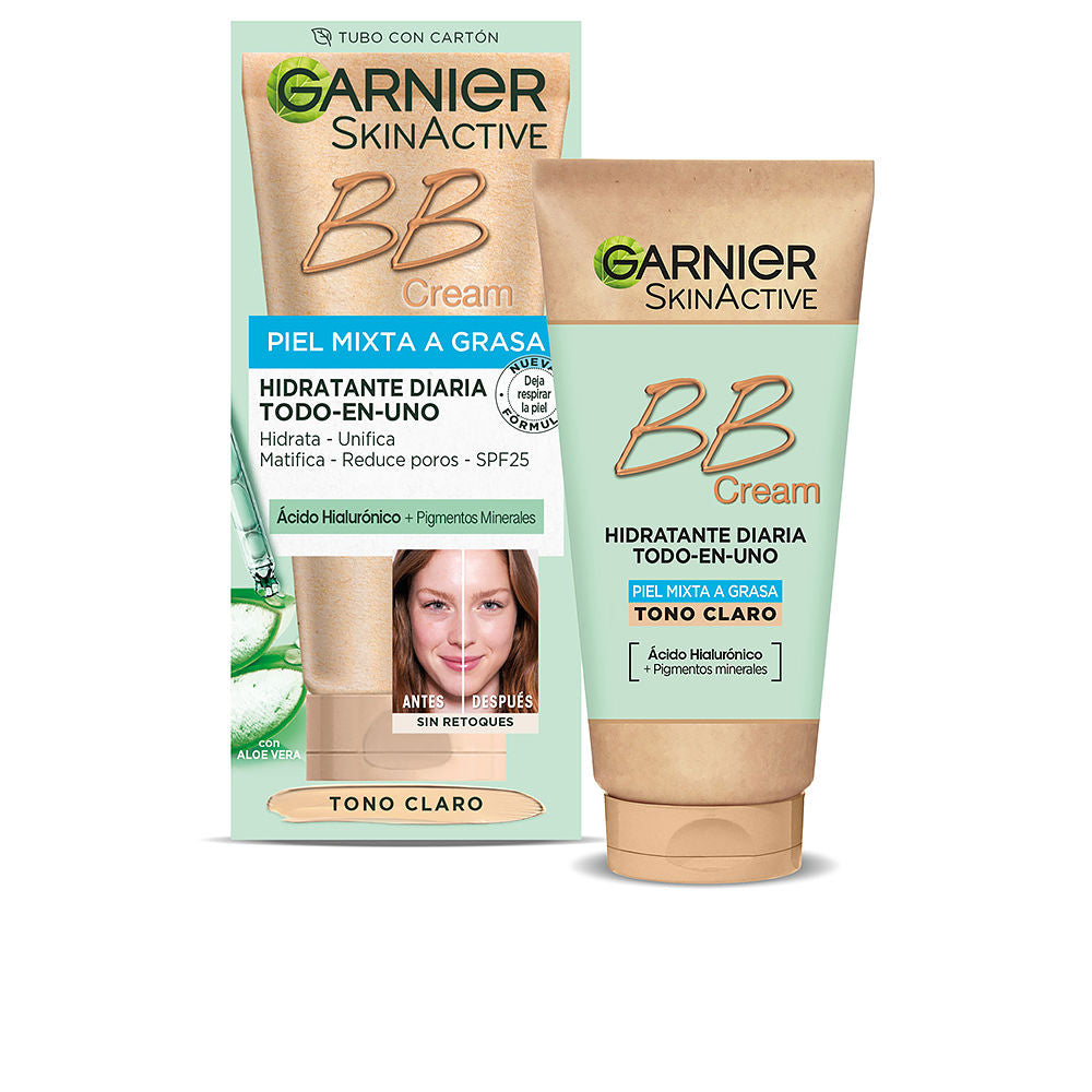 GARNIER SKINACTIVE BB CREAM crema idratante quotidiana per pelli miste e grasse SPF 25 #tonalità chiara 50 ml