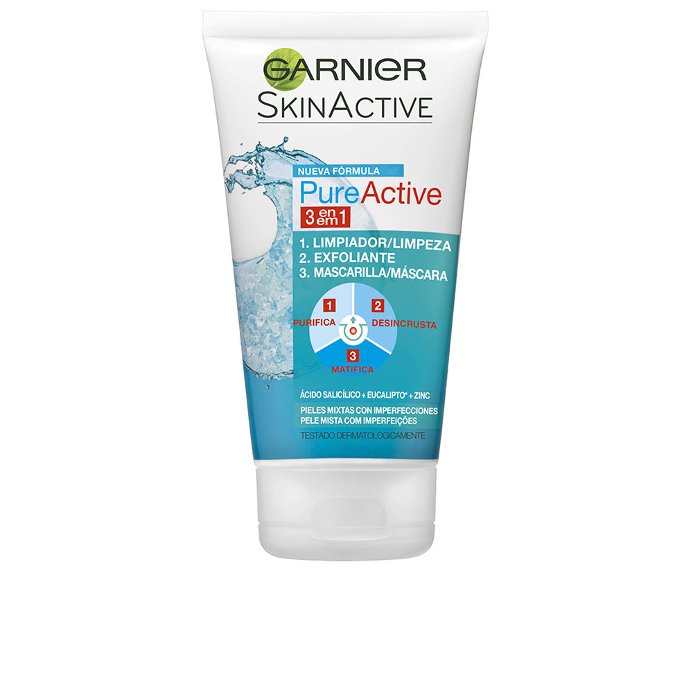 GARNIER PURE ACTIVE 3-in-1 Cleanser for Combination Skin with Imperfections 150 ml Gel