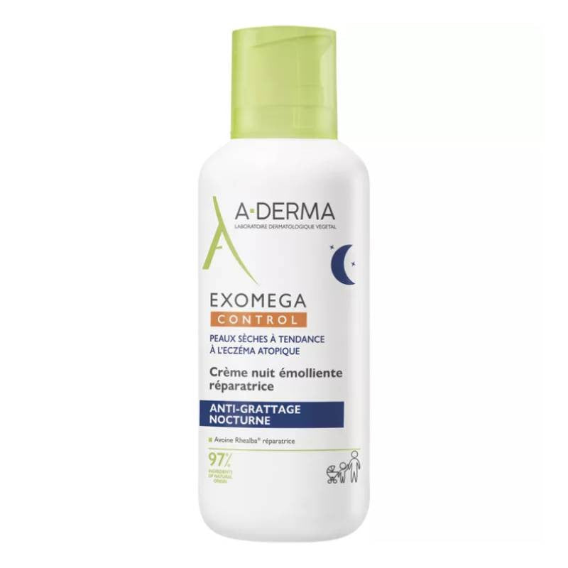 A-DERMA EXOMEGA CONTROL crema de noche reparadora emoliente para piel atópica 400 ml