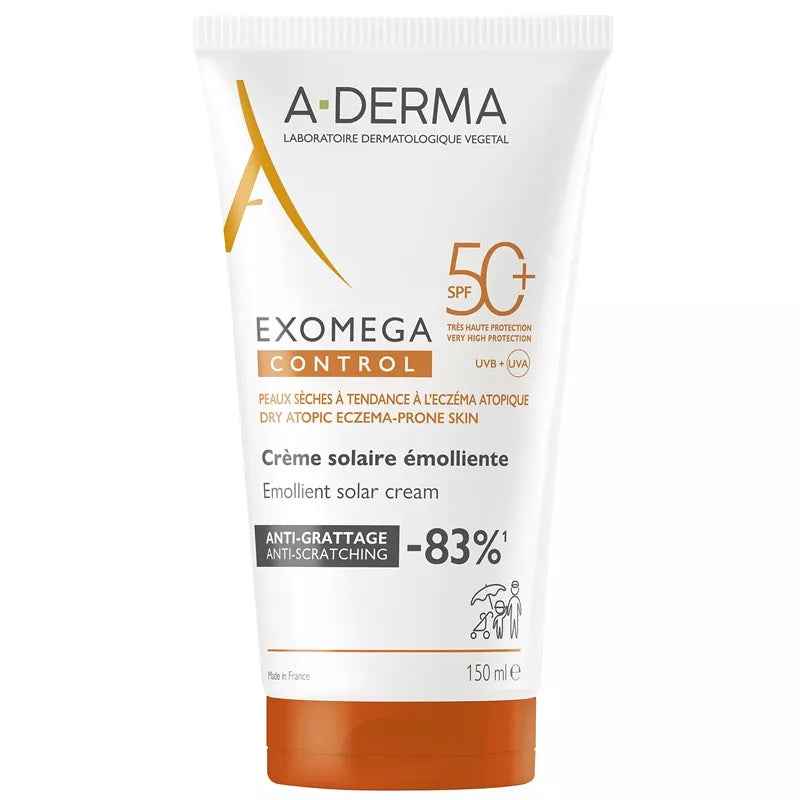 A-DERMA EXOMEGA CONTROL emollient sun cream SPF50+ 150 ml