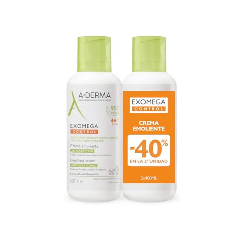 A-DERMA EXOMEGA CONTROL emollient cream pack 2 x 400 ml