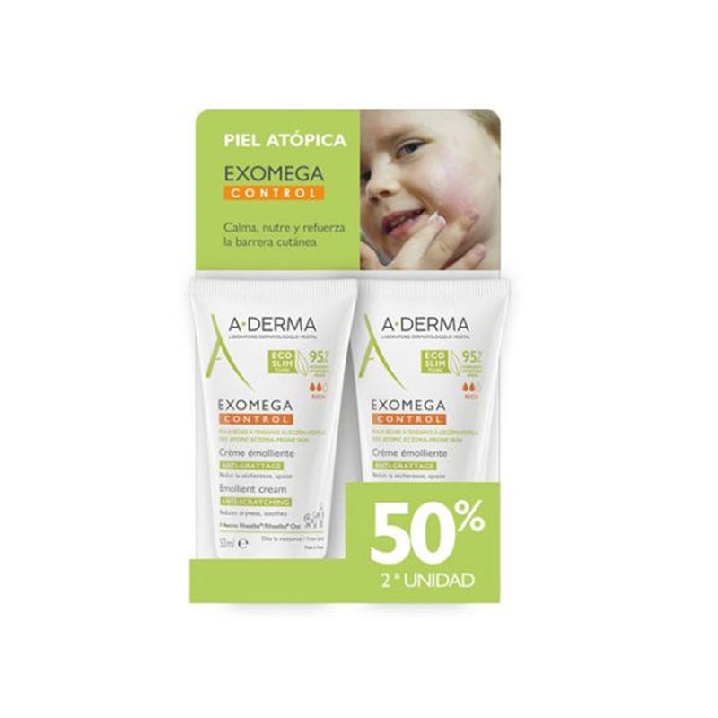 A-DERMA EXOMEGA CONTROL emollient cream pack 2 x 50 ml
