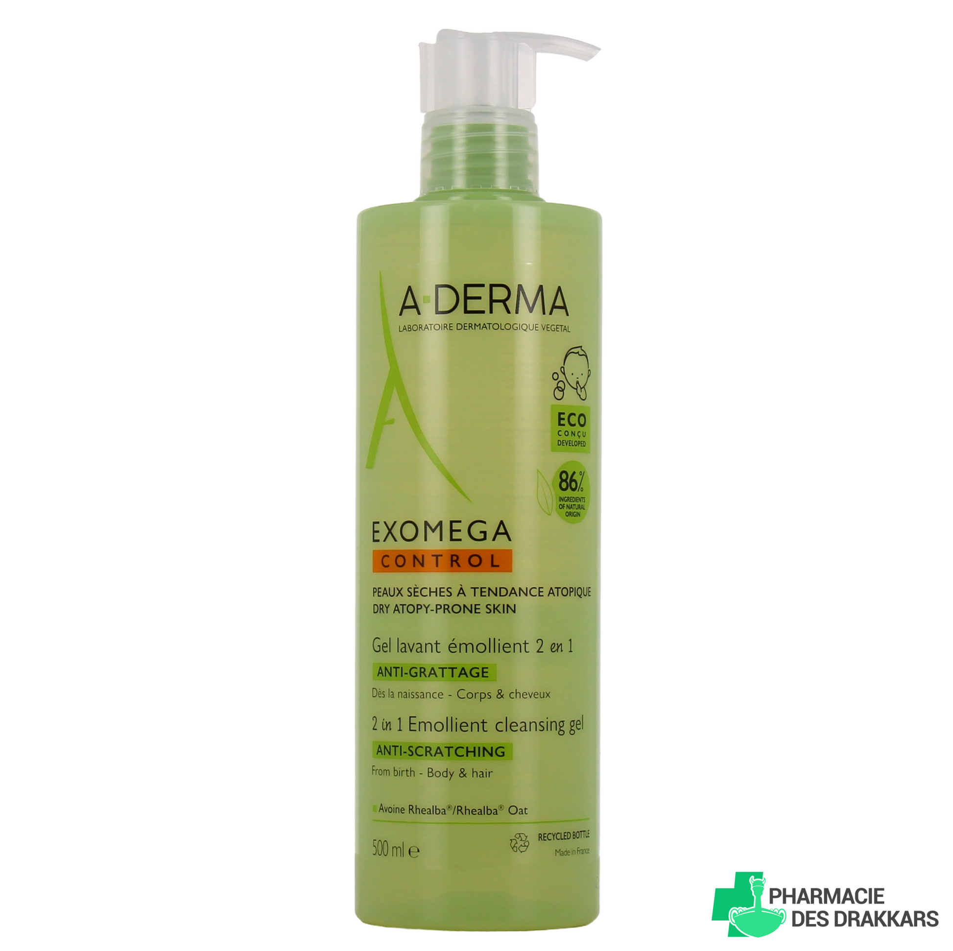 A-DERMA EXOMEGA CONTROL 2in1 emollient gel 500 ml