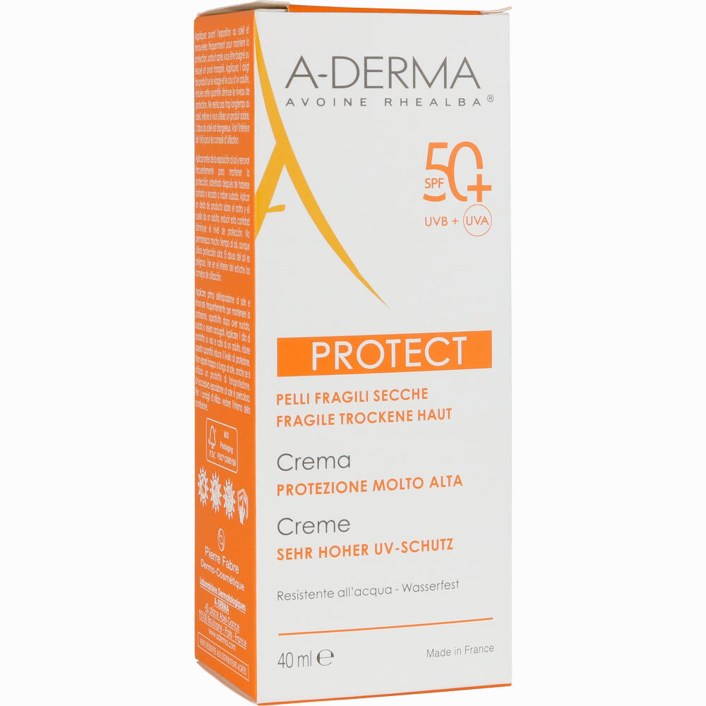 A-DERMA PROTECT crema solar SPF50+ sin perfume 40 ml