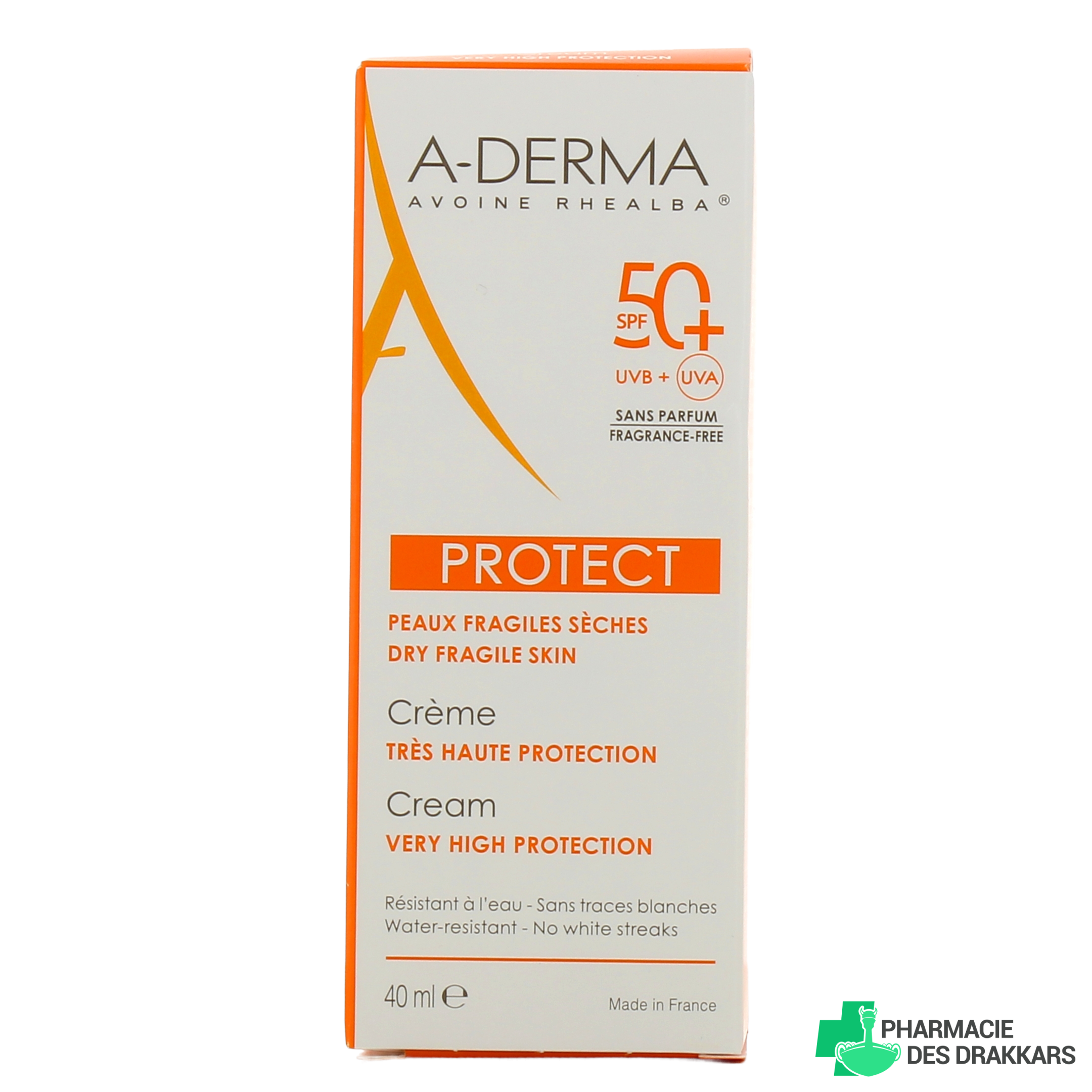 A-DERMA PROTECT crema solar SPF50+ sin perfume 40 ml