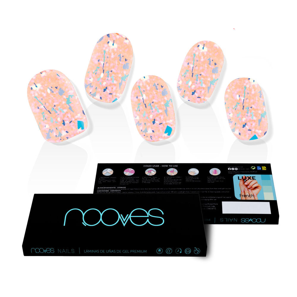 NOOVES GEL NAILS peach galettes premium luxe #metallic 20 u