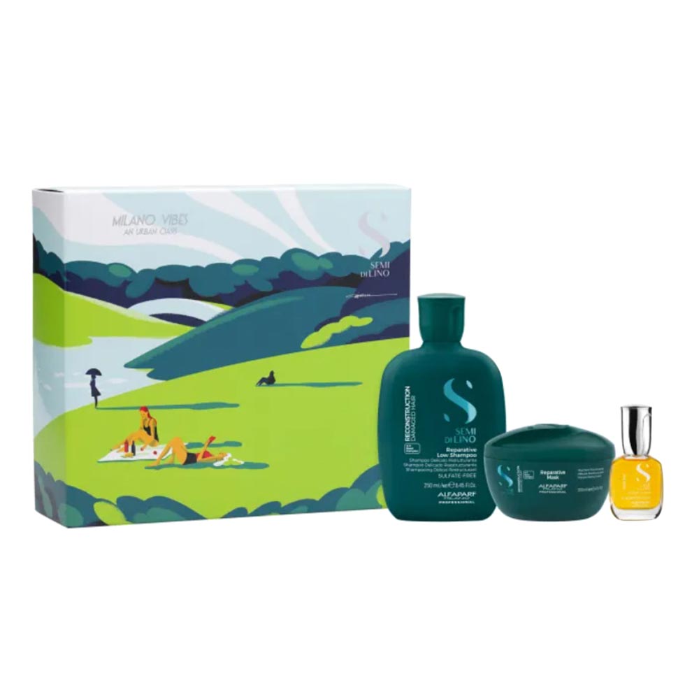 ALFAPARF MILANO SEMI DI LINO HOLIDAY RECONSTRUCTION 3-piece set