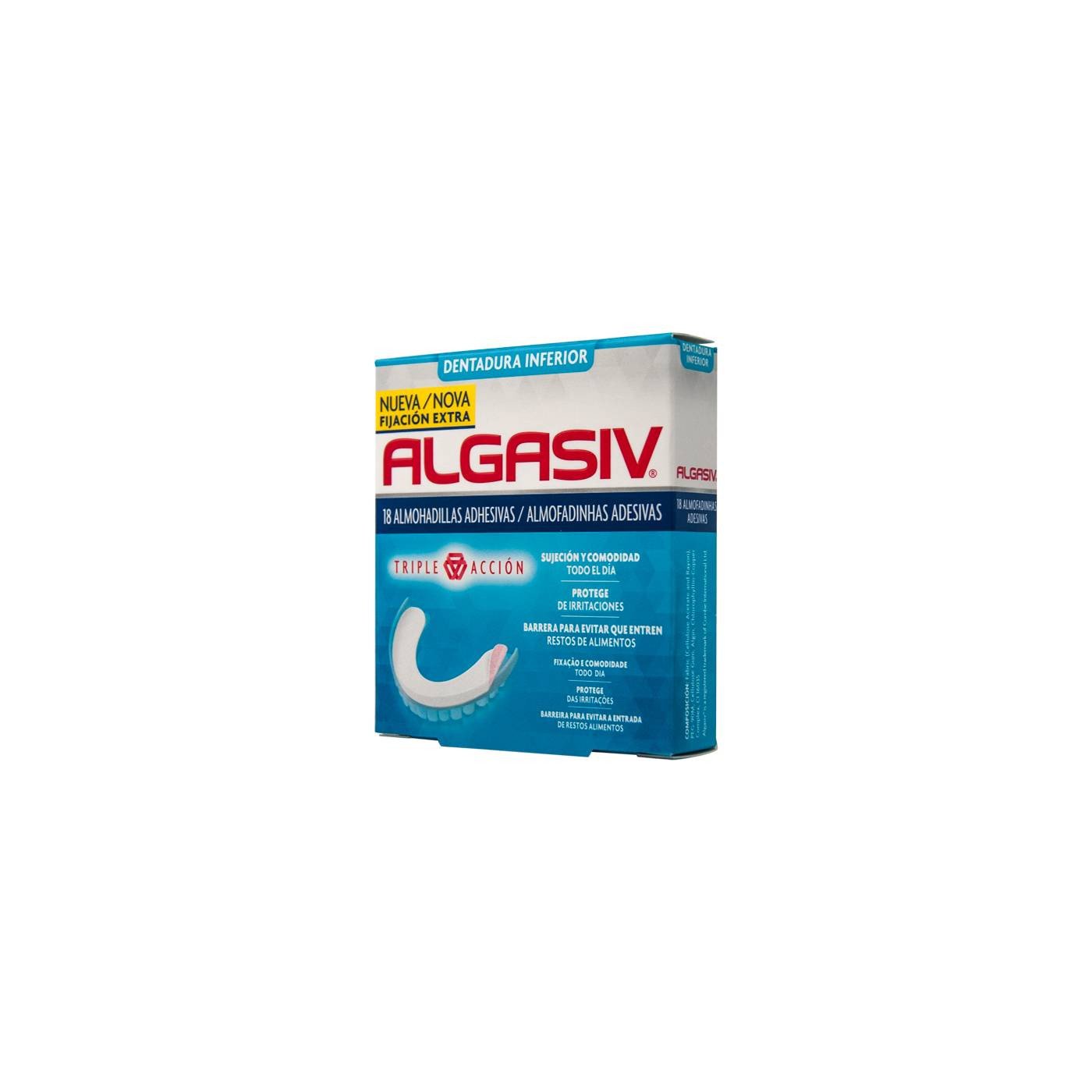 ABAISSEMENT des coussinets adhésifs ALGASIV 18 u