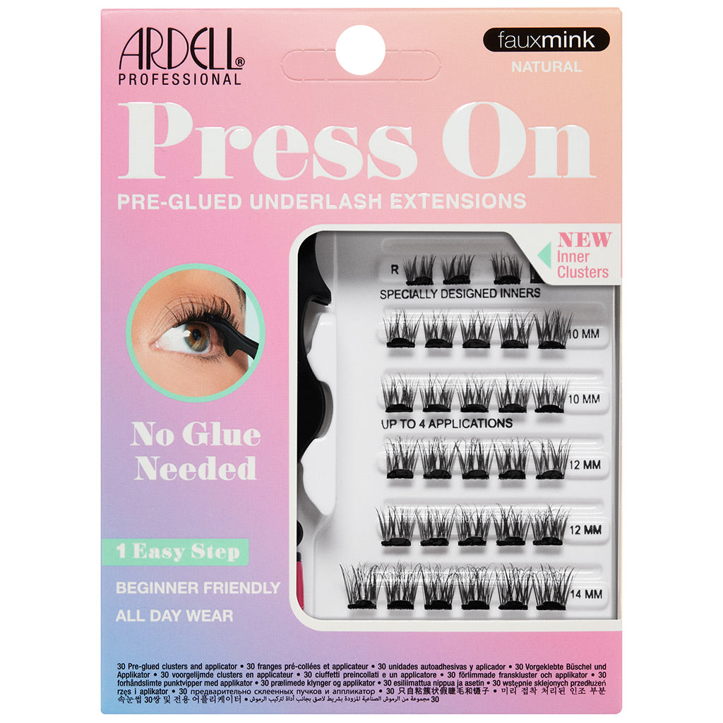 ARDELL PRESS ON pre-glued underlash extensions #naked natural 12 u
