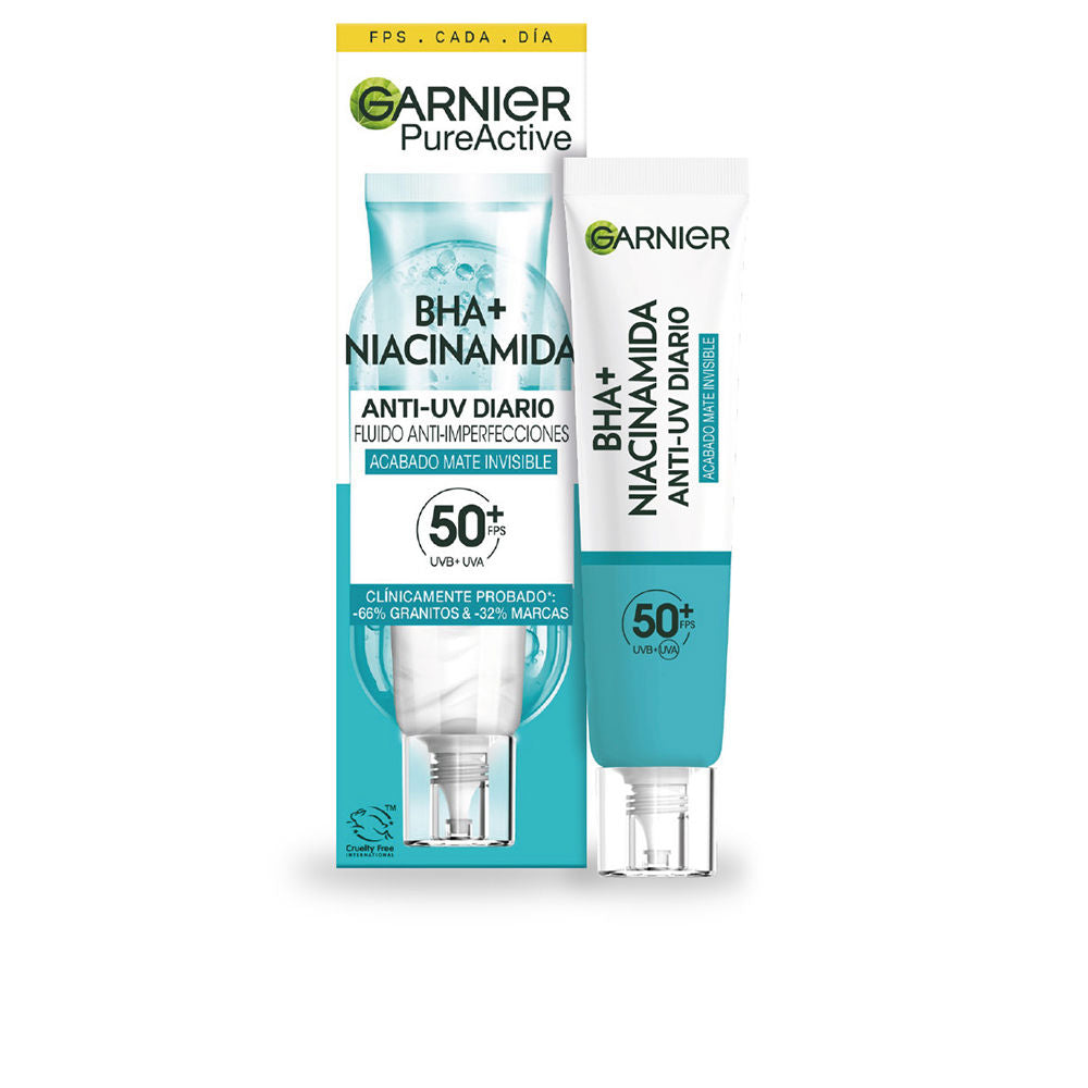 GARNIER PURE ACTIVE BHA + NIACINAMIDE Invisible Matte Anti-Blemish Fluid SPF50+ 40 ml