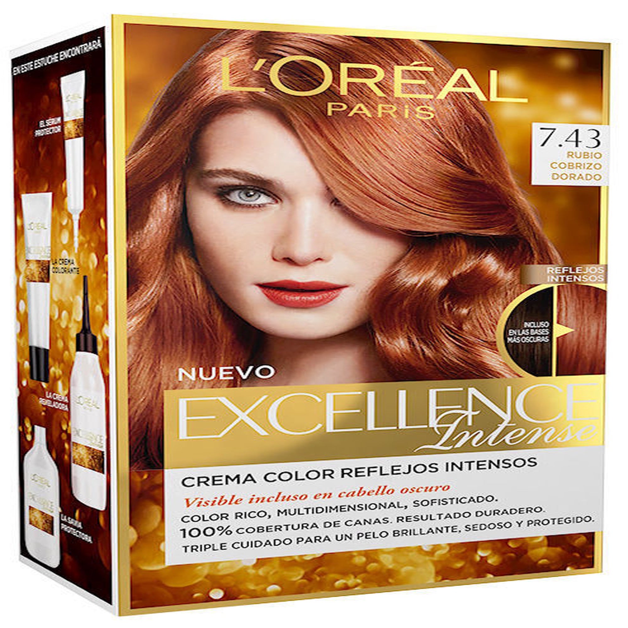 L'ORÉAL PARIS EXCELLENCE INTENSE colore per capelli #7.43 biondo rame dorato 1 pz