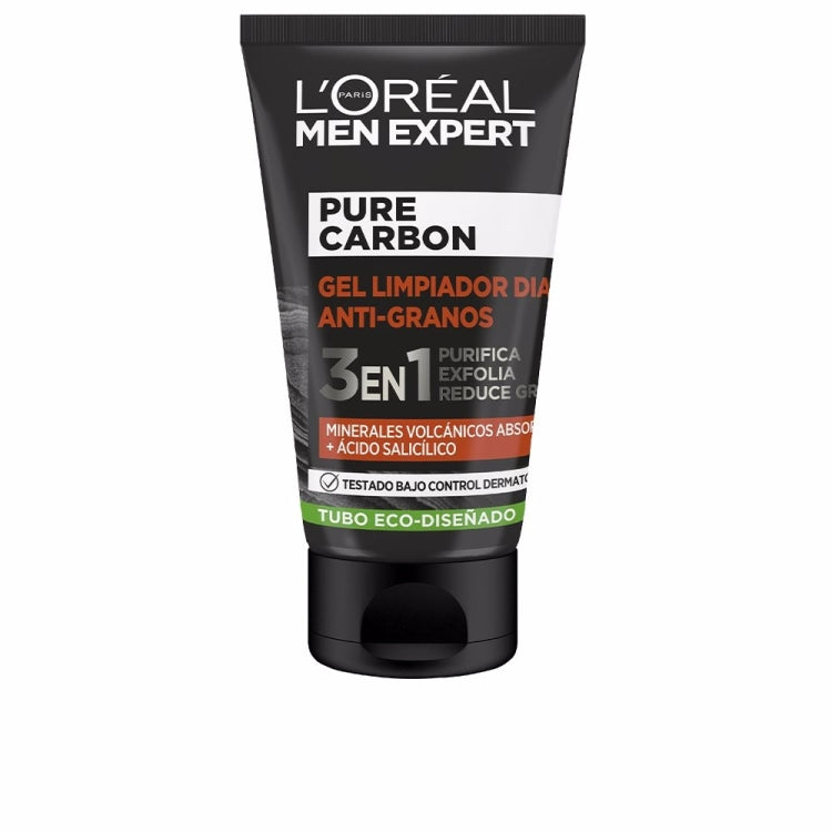 L'ORÉAL PARIS MEN EXPERT pure charcoal gel detergente anti-brufoli 3 in 1 100 ml
