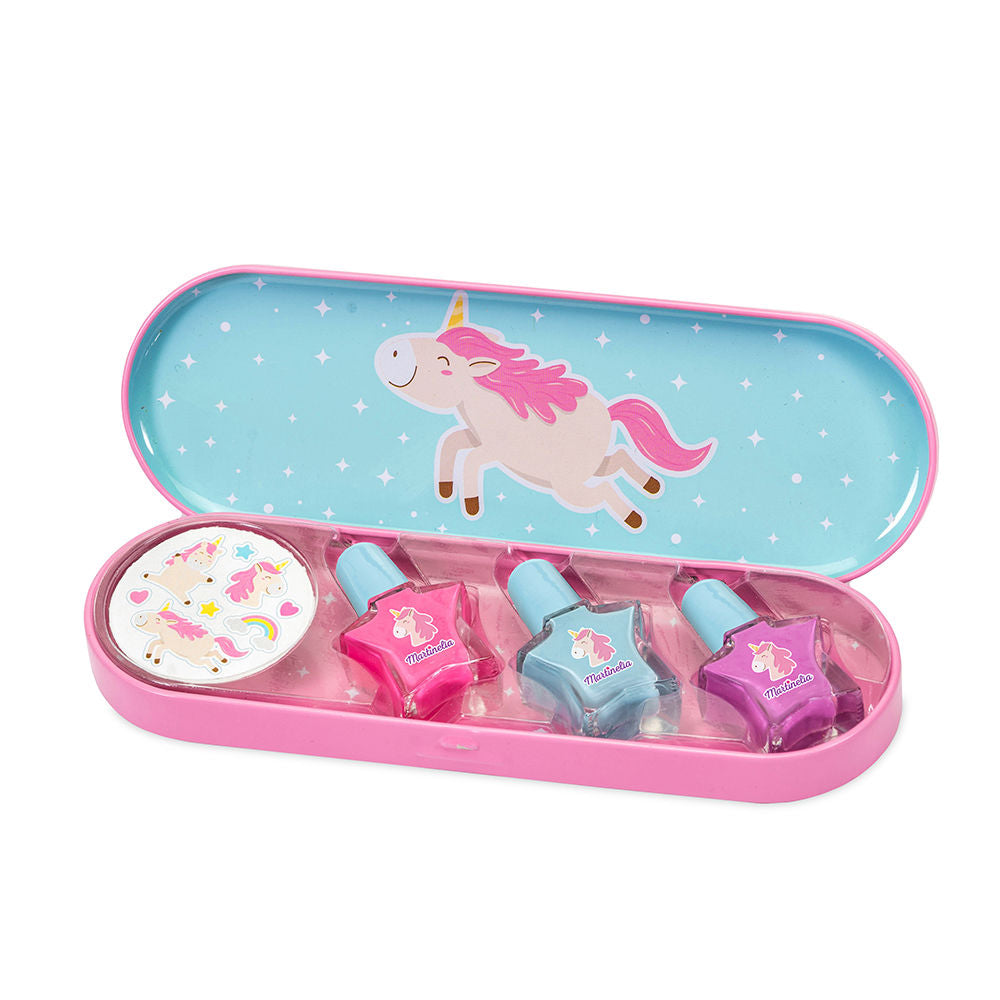 MARTINELIA UNICORN NAIL POLSIH + STICKERS set 4 pz