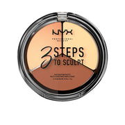 NYX PROFESSIONAL MAKE UP 3 STEPS TO SCULPT face sculpting palette #light