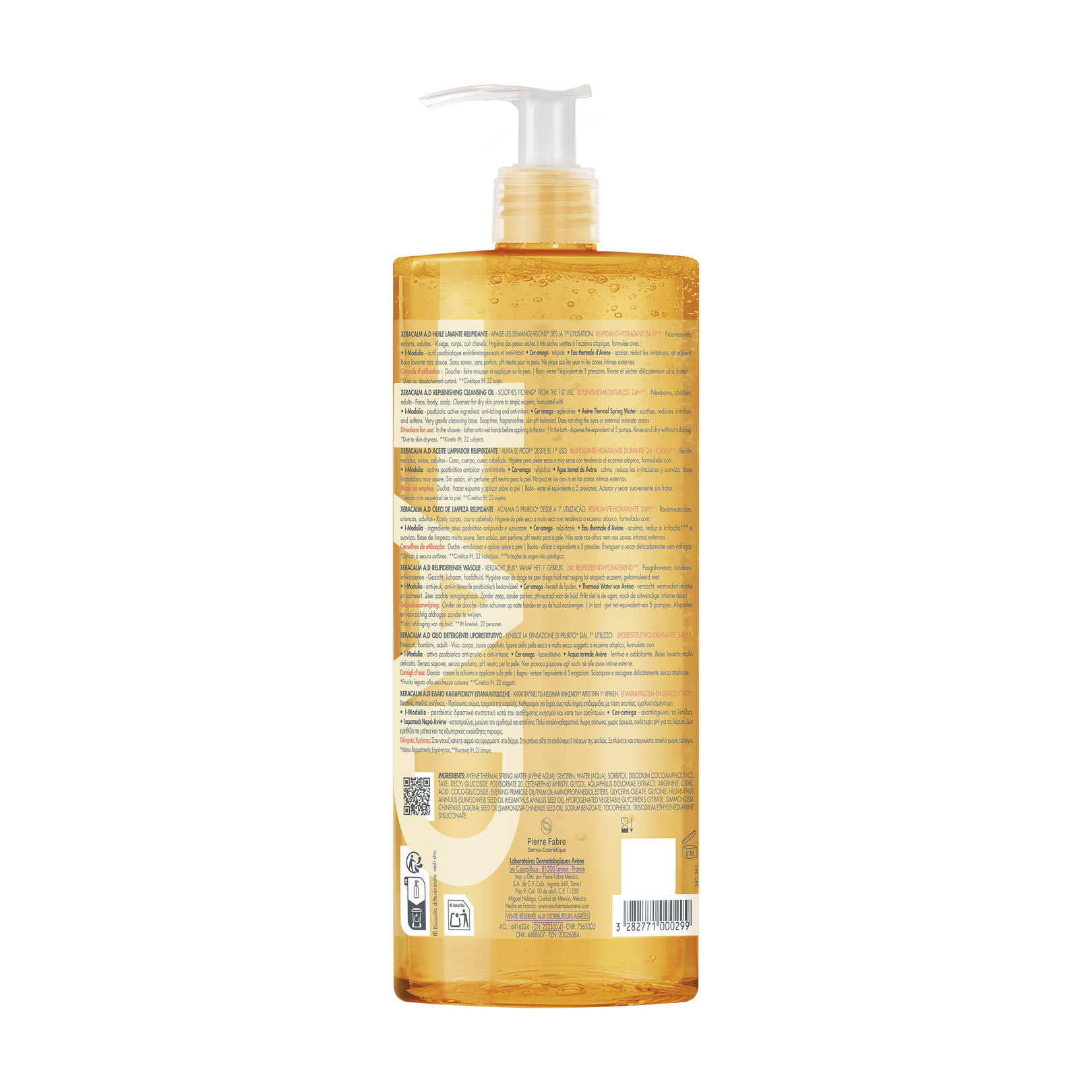 AVÈNE XERACALM AD relipidizing cleansing oil 1000 ml