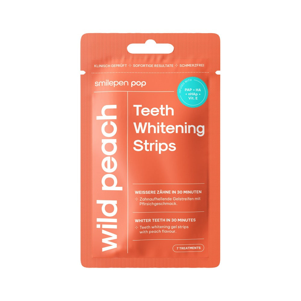 POP. Peach Flavored Whitening Strips 7 Units