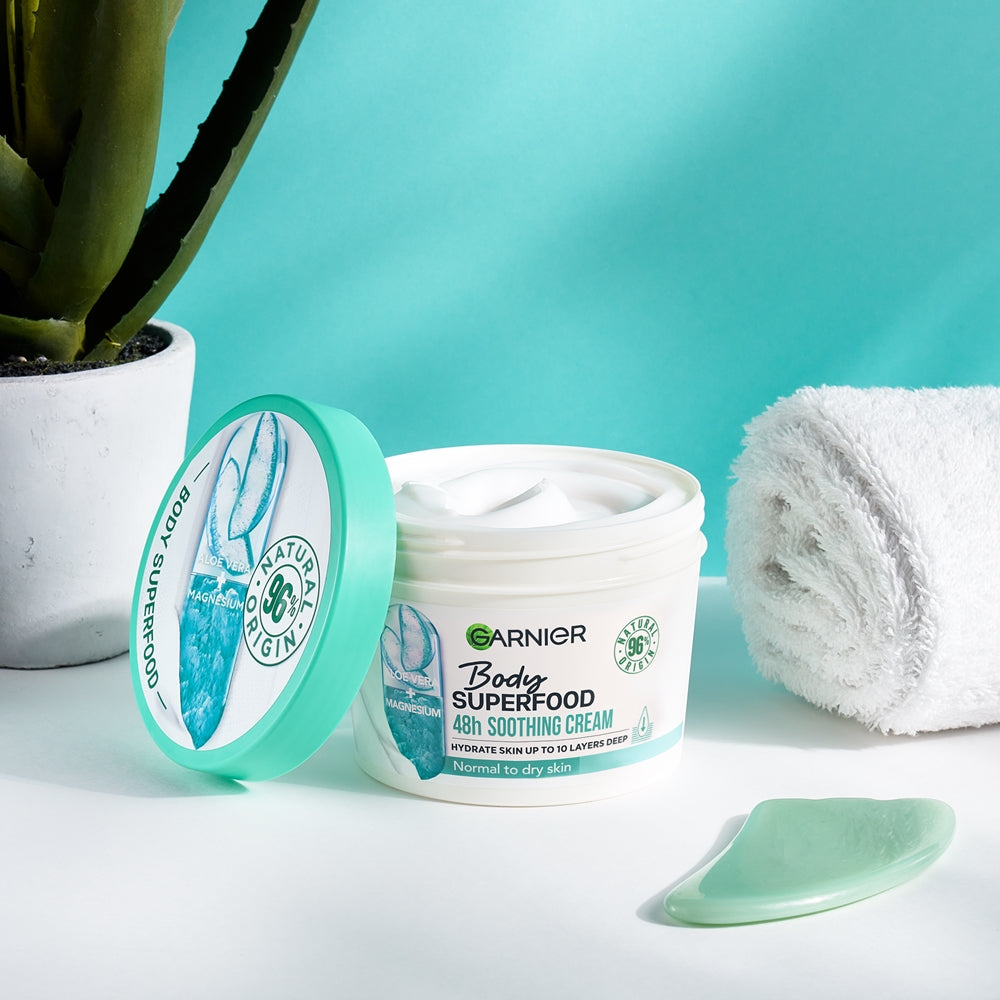 GARNIER BODY SUPERFOOD ALOE VERA crème corps apaisante peau normale à sèche 380 ml