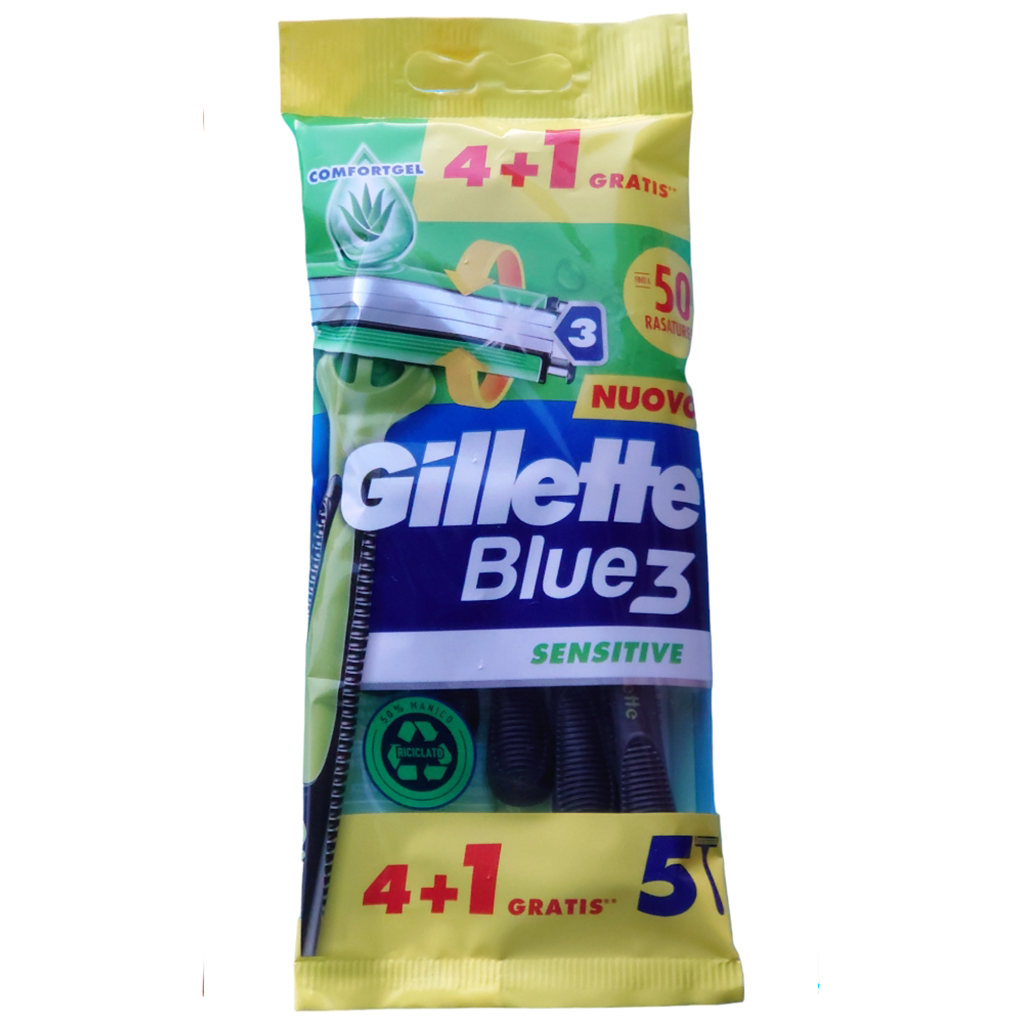 GILLETTE BLUE 3 SENSITIVE rasoi usa e getta 5 unità
