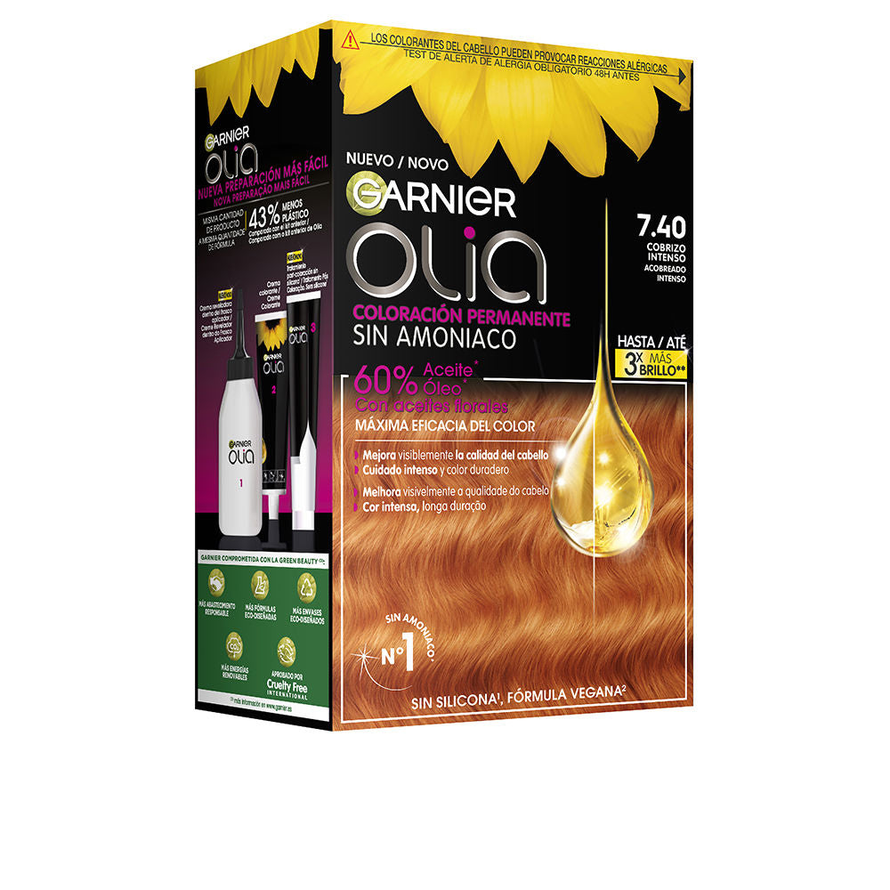 GARNIER OLIA coloración permanente sin amoniaco #7.40-cobrizo intenso 1 u