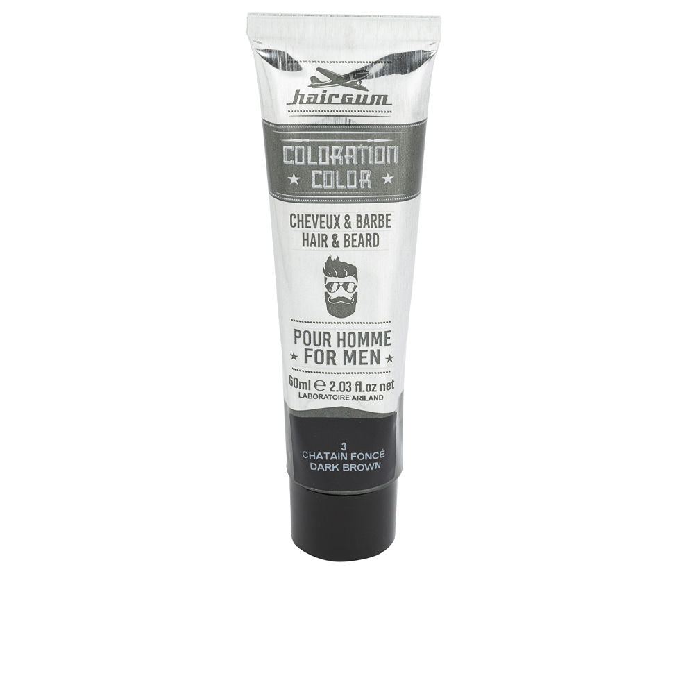 HAIRGUM COLORATION beard and hair dye #3-Dark Brown 60 gr
