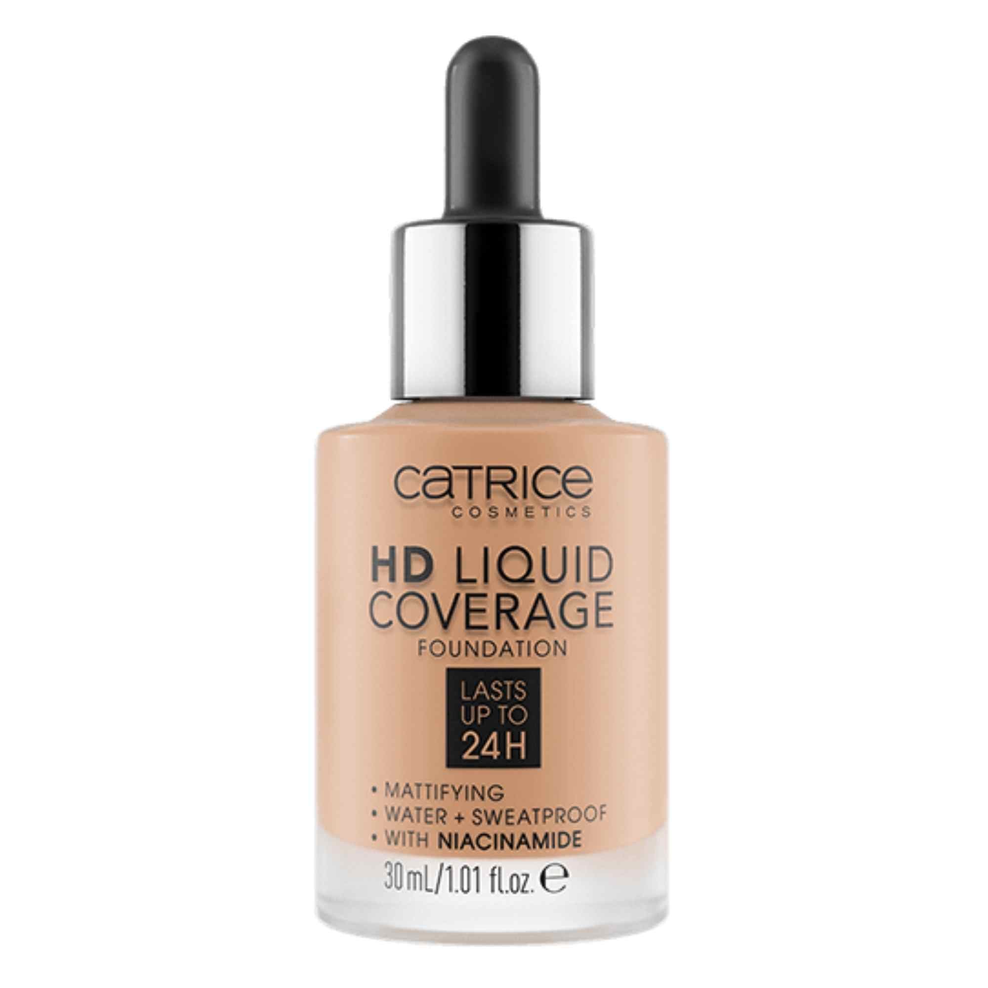 CATRICE HD LIQUID COVERAGE FOUNDATION lunga durata fino a 24 ore #040-warm beige 30 ml